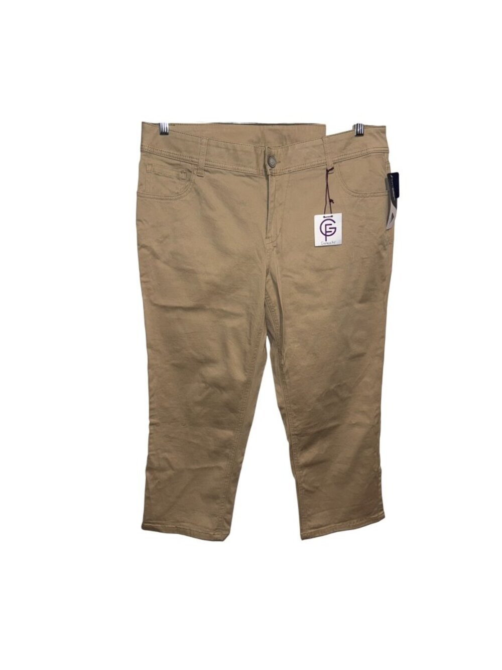 NWT Lane Bryant Womens Genius Fit Khaki Capri Pants Size 18 Super Stretch